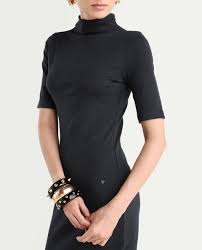 Rareism Women’s High-Neck Slim Fit Black Maxi Dress – Cotton Blend