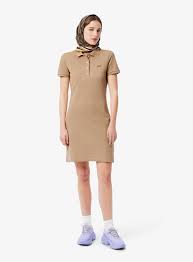 Lacoste Women’s Slim-Fit Stretch Piqué Polo Dress – Brown