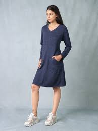 FYVA Women’s Blue Comfort Fit Dress – Casual & Effortless