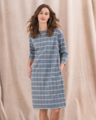 Women’s Organic Cotton Checked Shift Dress – Comfortable & Stylish